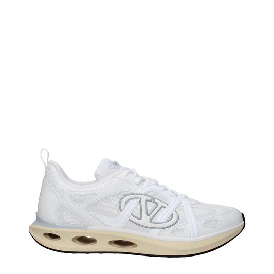 Valentino Garavani White Fabric Athletic Sneakers - ClickThatClicks 