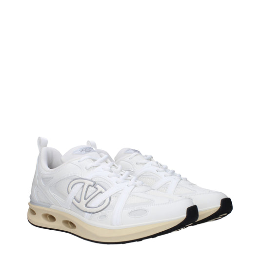 Valentino Garavani White Fabric Athletic Sneakers - ClickThatClicks 