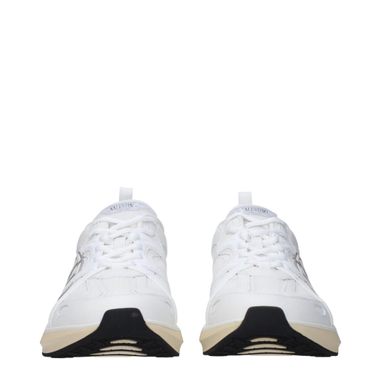 Valentino Garavani White Fabric Athletic Sneakers - ClickThatClicks 