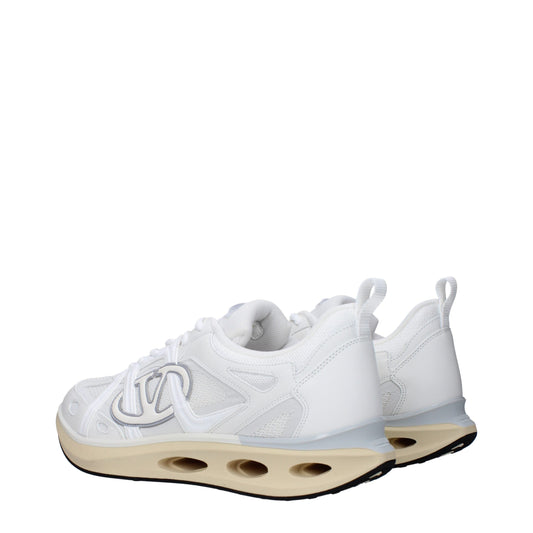 Valentino Garavani White Fabric Athletic Sneakers - ClickThatClicks 