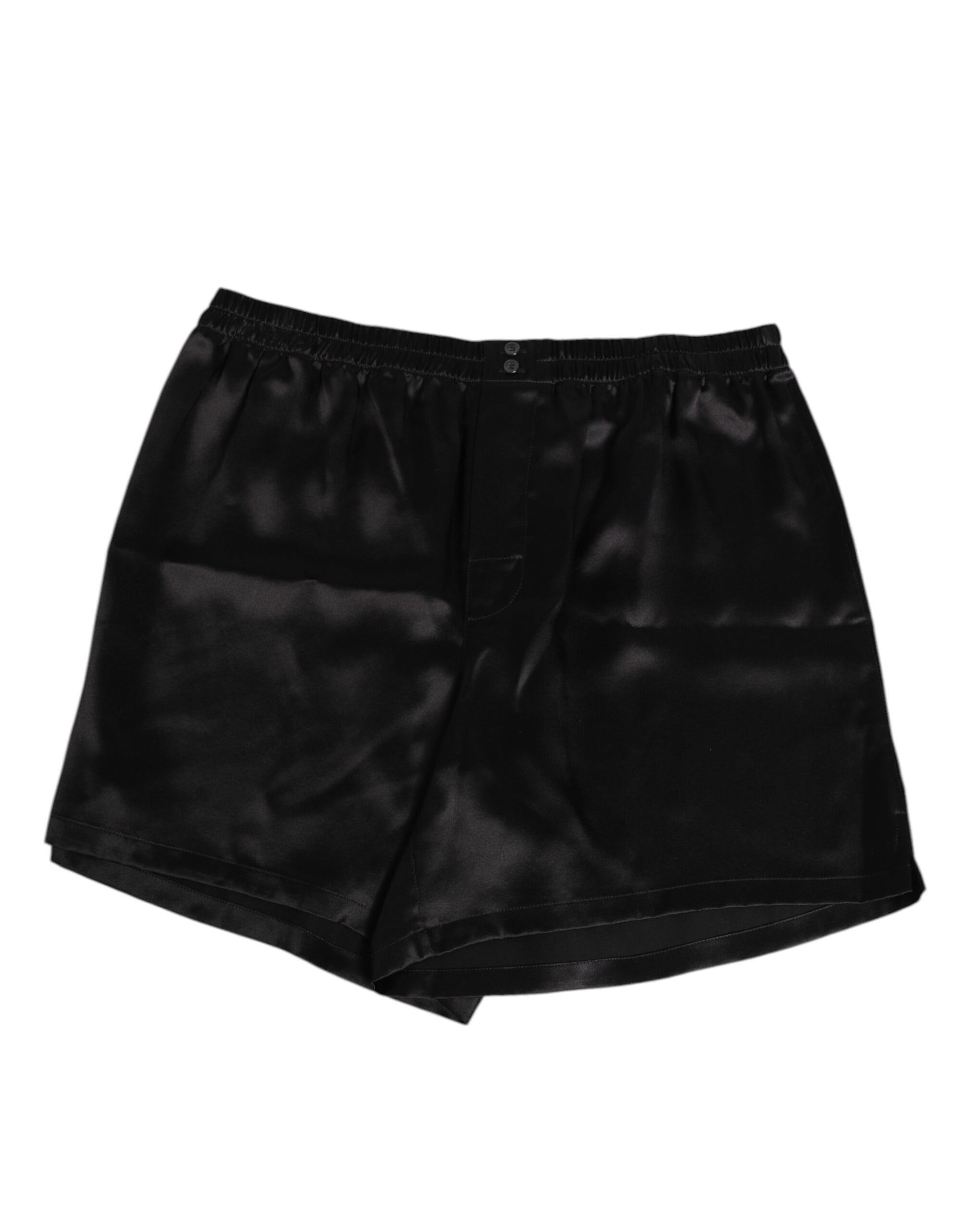 Dolce & Gabbana Black Silk Satin Elastic Men Boxer Short Swimwear - ClickThatClicks 