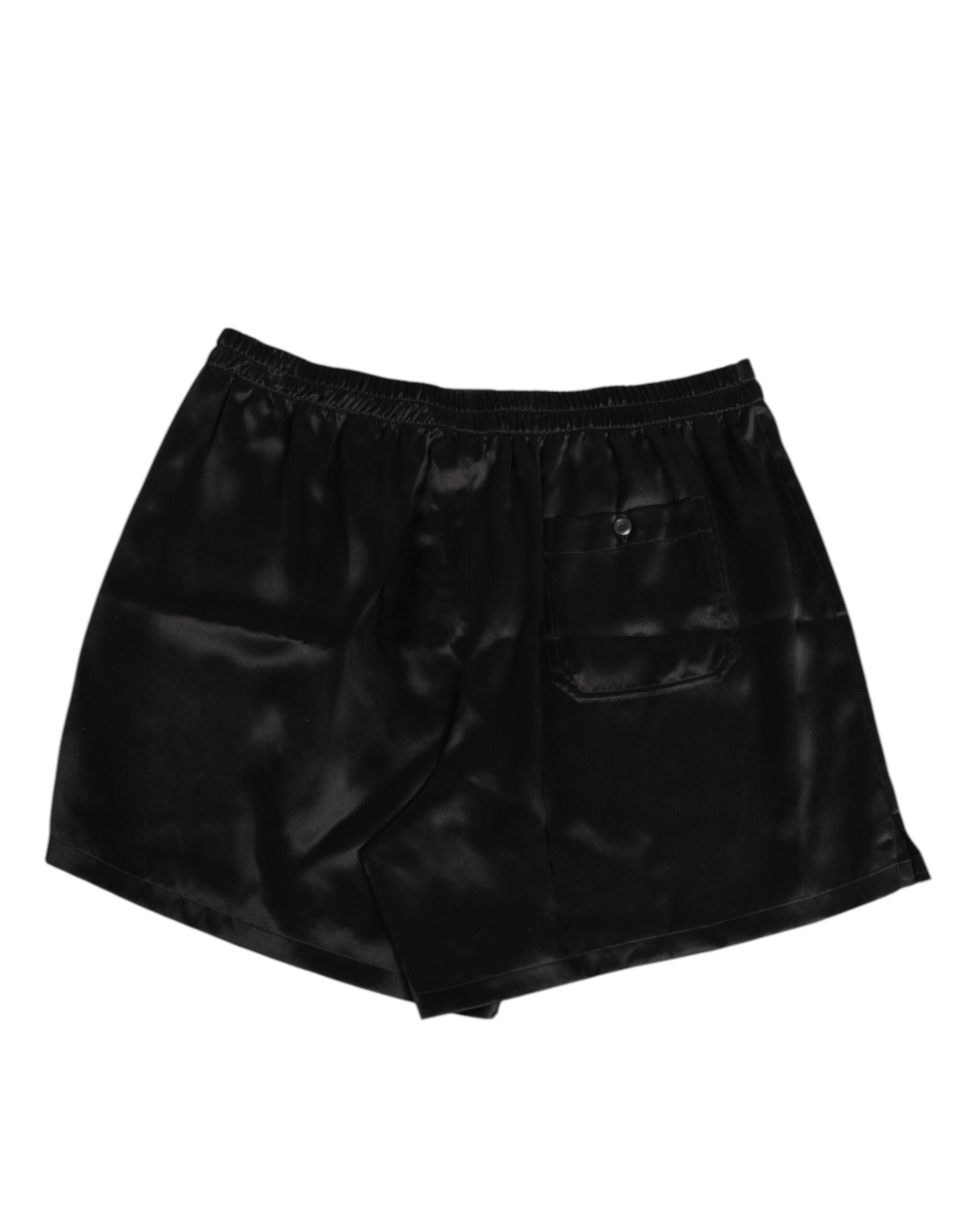 Dolce & Gabbana Black Silk Satin Elastic Men Boxer Short Swimwear - ClickThatClicks 