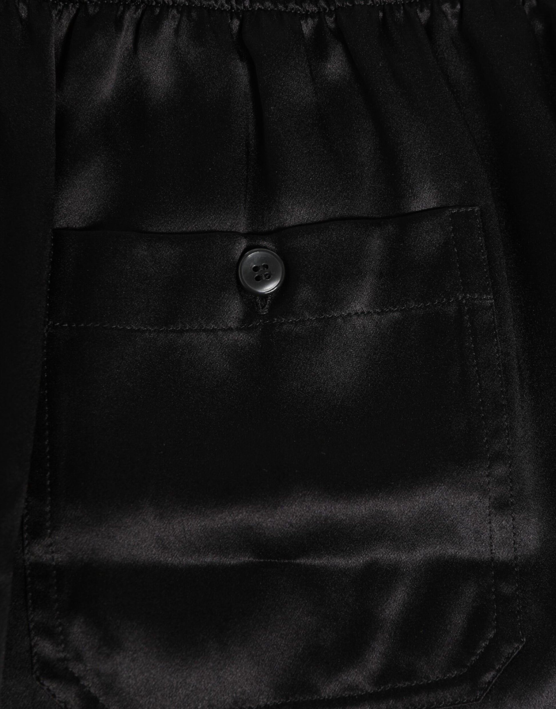 Dolce & Gabbana Black Silk Satin Elastic Men Boxer Short Swimwear - ClickThatClicks 