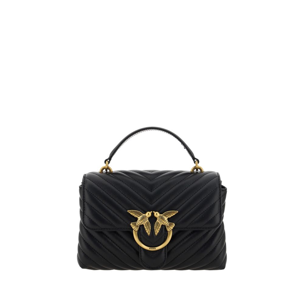 PINKO Black Calf Leather Bos Taurus Handbag - ClickThatClicks 