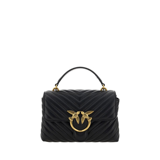 PINKO Black Calf Leather Bos Taurus Handbag - ClickThatClicks 