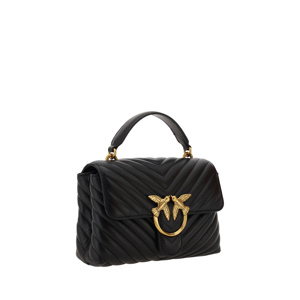 PINKO Black Calf Leather Bos Taurus Handbag - ClickThatClicks 