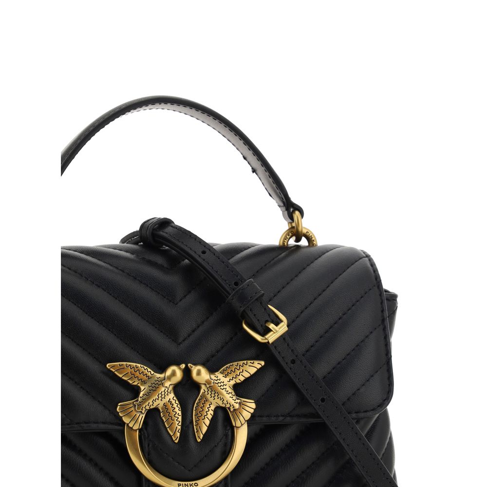 PINKO Black Calf Leather Bos Taurus Handbag - ClickThatClicks 