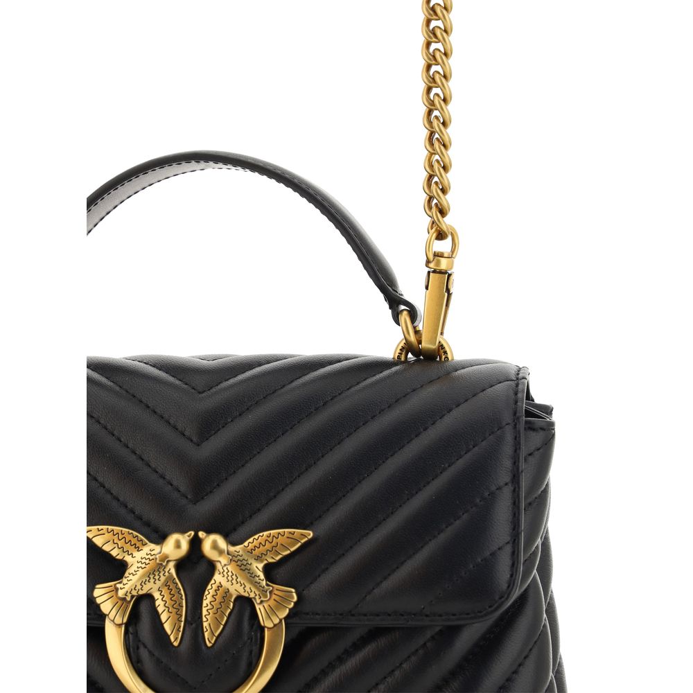 PINKO Black Calf Leather Bos Taurus Handbag - ClickThatClicks 