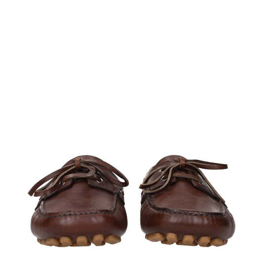 Valentino Garavani Brown Leather Slip-On Loafers - ClickThatClicks 