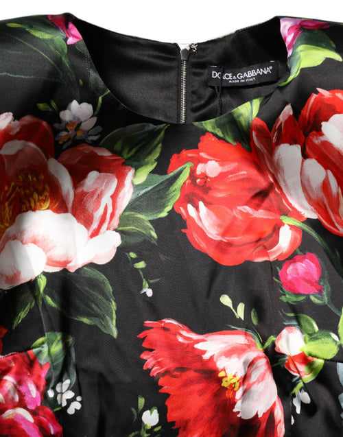 Dolce & Gabbana Black Floral Fiori Pittorici Mini Bodycon Dress - ClickThatClicks 