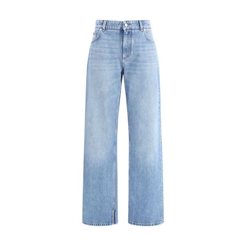 Dolce & Gabbana Light Blue Cotton Straight-Leg Jeans