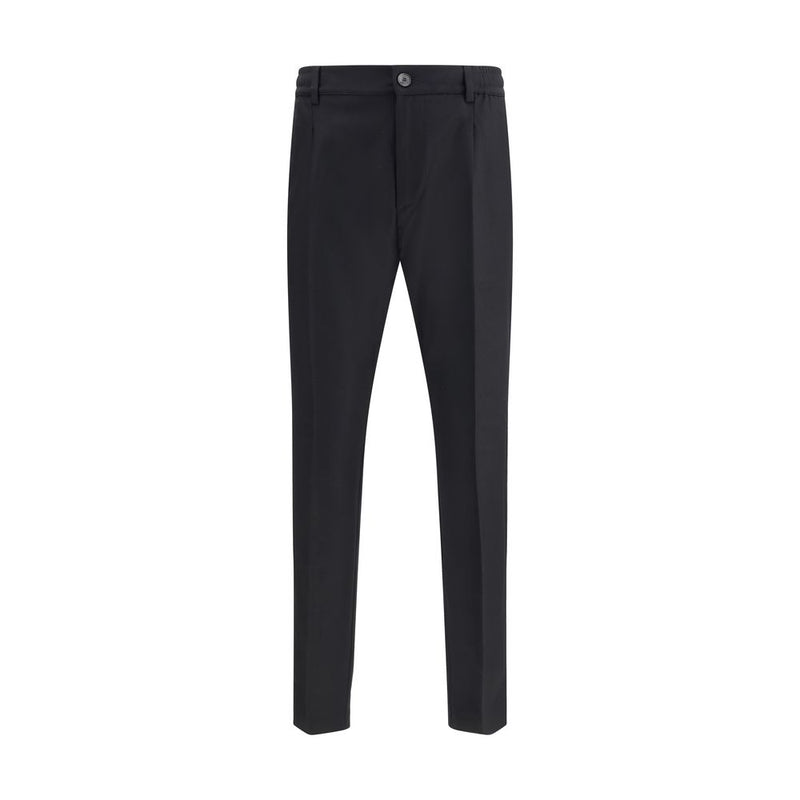Cruna Black Fleece Wool Dress Pants