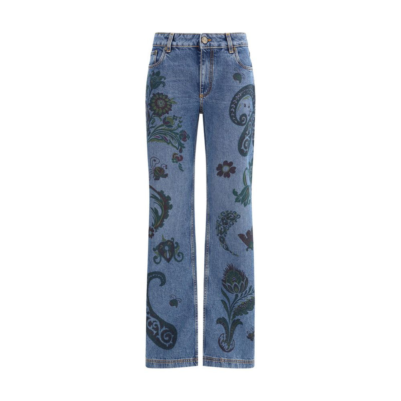 Etro Blue Cotton Flared Jeans