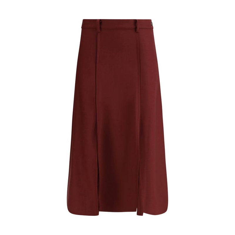 Crida Milano Bordeaux Wool Midi Skirt