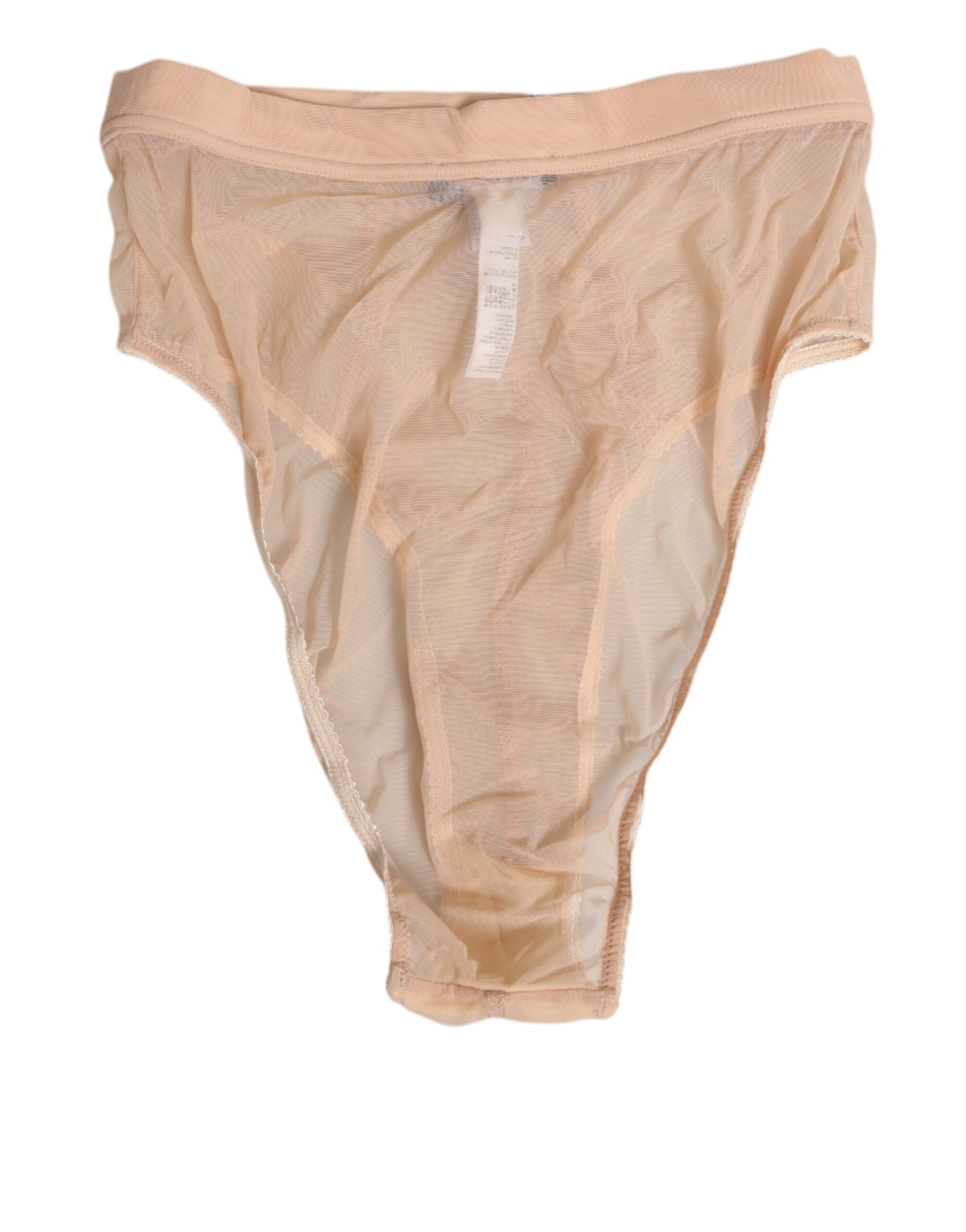 Dolce & Gabbana Beige Sheer Mesh High Waist Panty Underwear - ClickThatClicks 