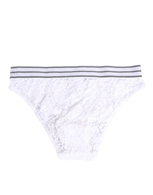 Dolce & Gabbana White Lace Slip Brief Logo Waistband Underwear - ClickThatClicks 