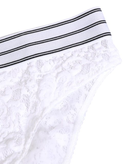 Dolce & Gabbana White Lace Slip Brief Logo Waistband Underwear - ClickThatClicks 