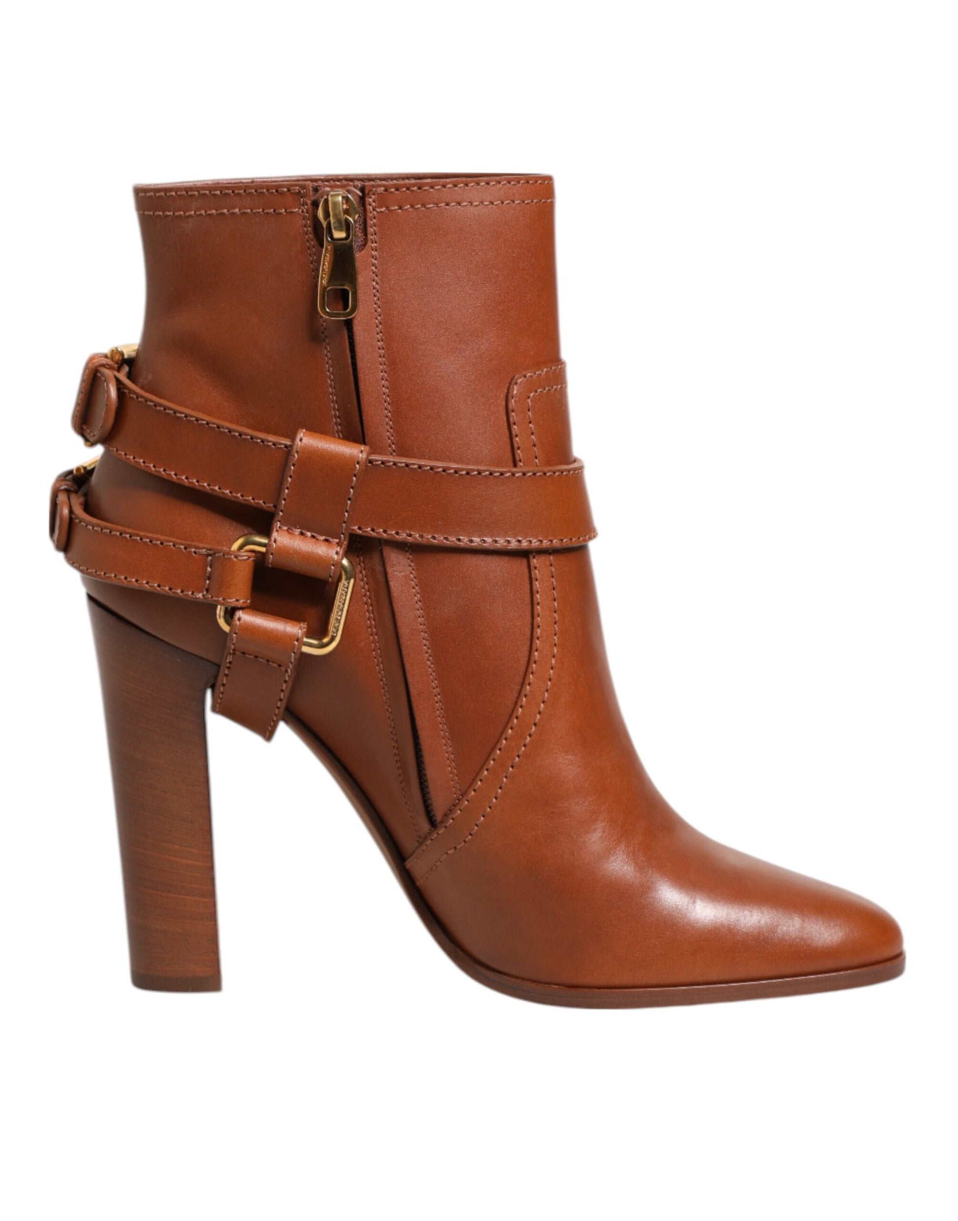Dolce & Gabbana Brown Leather DG Logo Buckle Ankle Boots Shoes - ClickThatClicks 