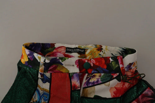 Dolce & Gabbana Multicolor Patchwork Jacquard High Waist Pants - ClickThatClicks 