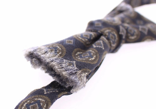 Dolce & Gabbana Blue Silk Baroque Fantasi Tied Bow Tie Papillon - ClickThatClicks 