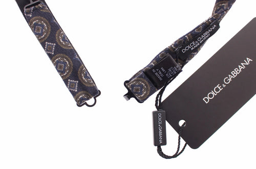 Dolce & Gabbana Blue Silk Baroque Fantasi Tied Bow Tie Papillon - ClickThatClicks 