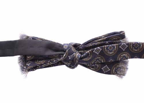 Dolce & Gabbana Blue Silk Baroque Fantasi Tied Bow Tie Papillon - ClickThatClicks 