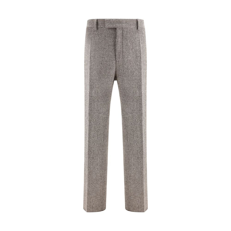 Ferragamo Gray Fleece Wool Casual Pants