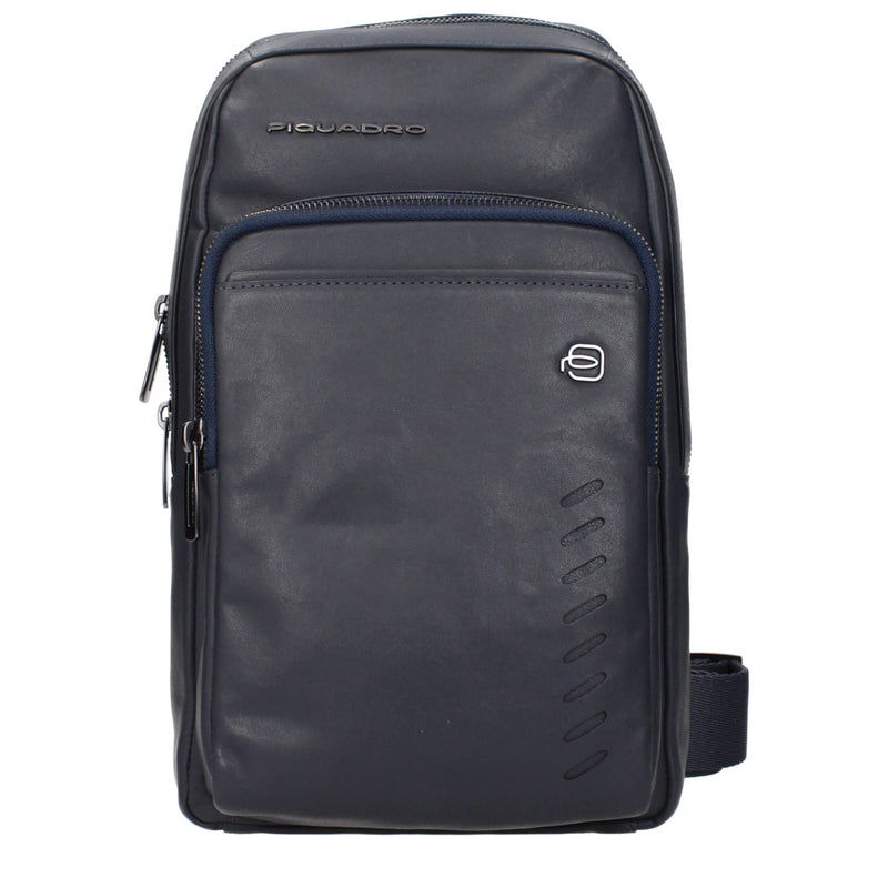 Piquadro Blue Leather Crossbody Bag
