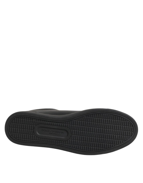 Dolce & Gabbana Black Leather Crystal Heart Low Top Sneakers  Shoes - ClickThatClicks 