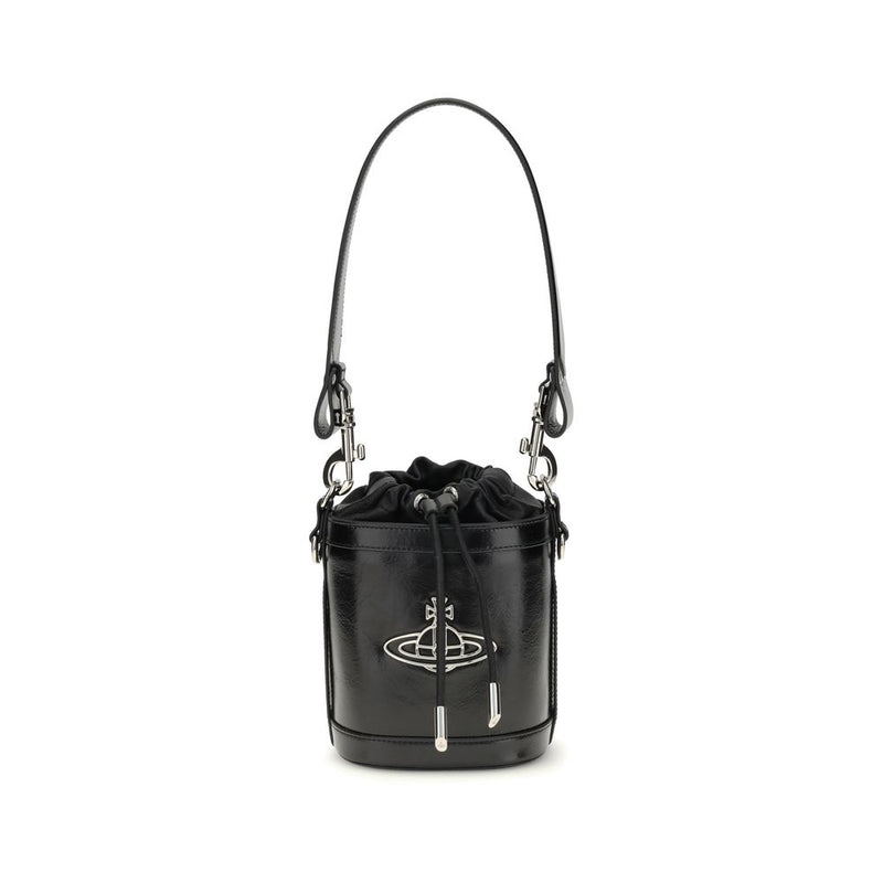 Vivienne Westwood Black Calf Leather Bos Taurus Backet Bag