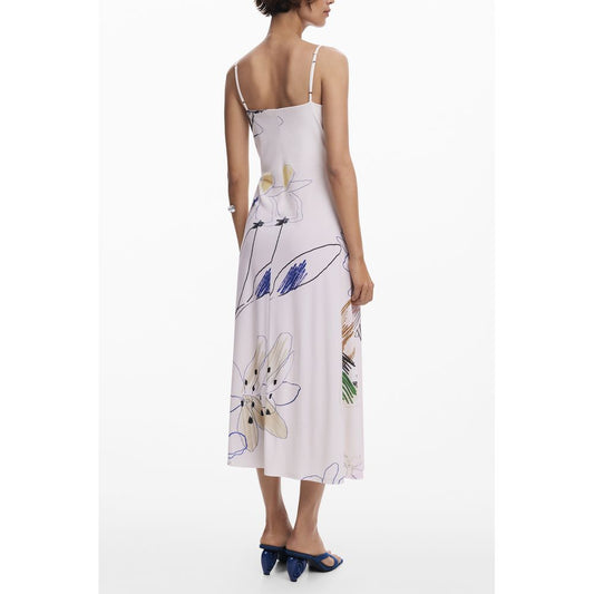 Desigual White Polyester Women's Long Dress - ClickThatClicks 