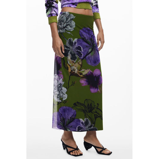 Desigual Verde Polyester Women Skirt with Elastic Waist - ClickThatClicks 