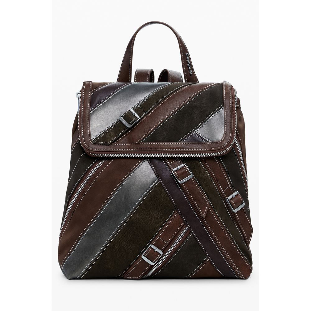 Desigual Marrone Poliuretano Women Backpack - ClickThatClicks 