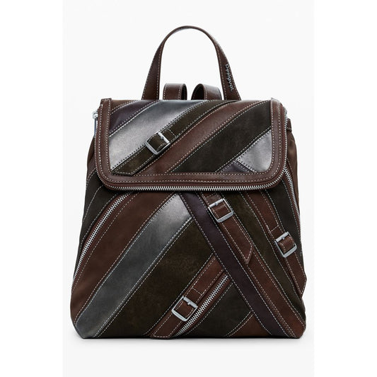 Desigual Marrone Poliuretano Women Backpack - ClickThatClicks 