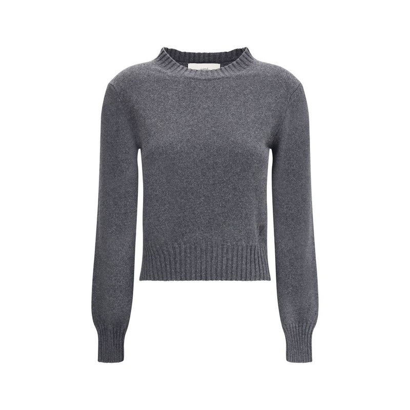 Ami Paris Gray Cashmere Cashmere Sweater