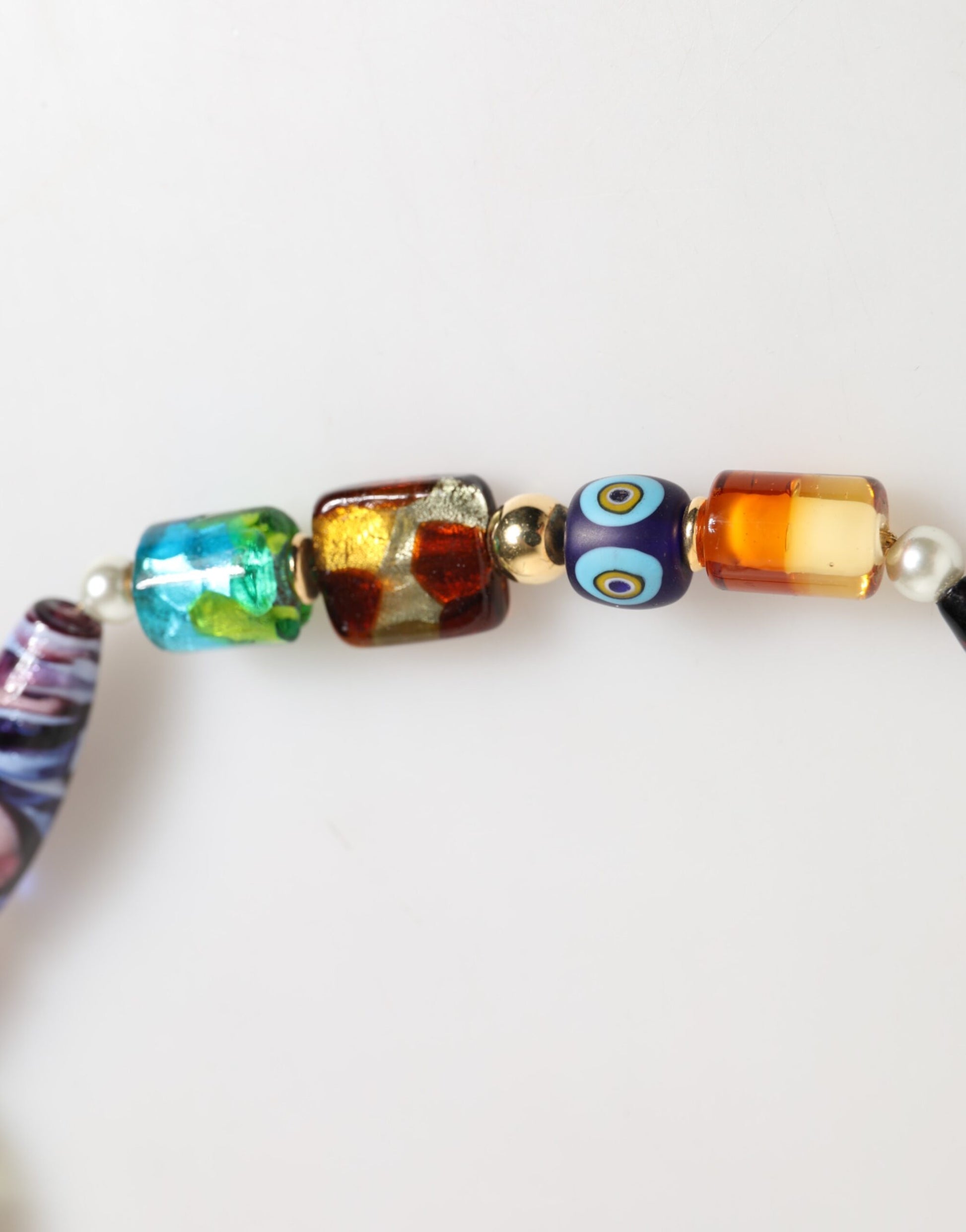 Dolce & Gabbana Multicolor Murano Glass Beads Brass Women Jewelry Necklace - ClickThatClicks 