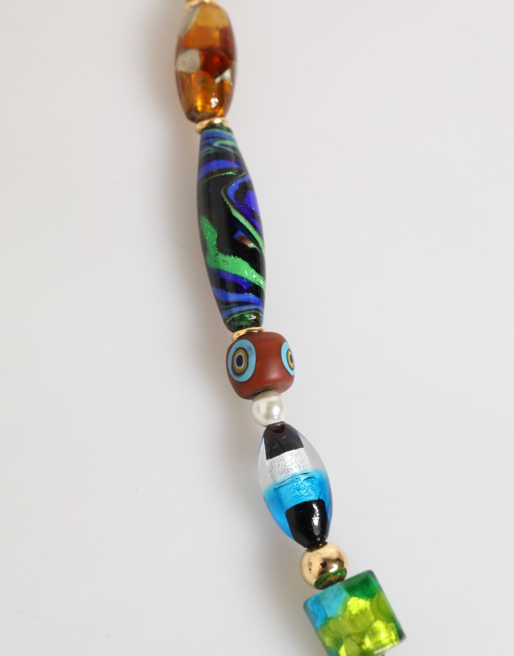 Dolce & Gabbana Multicolor Murano Glass Beads Brass Women Jewelry Necklace - ClickThatClicks 