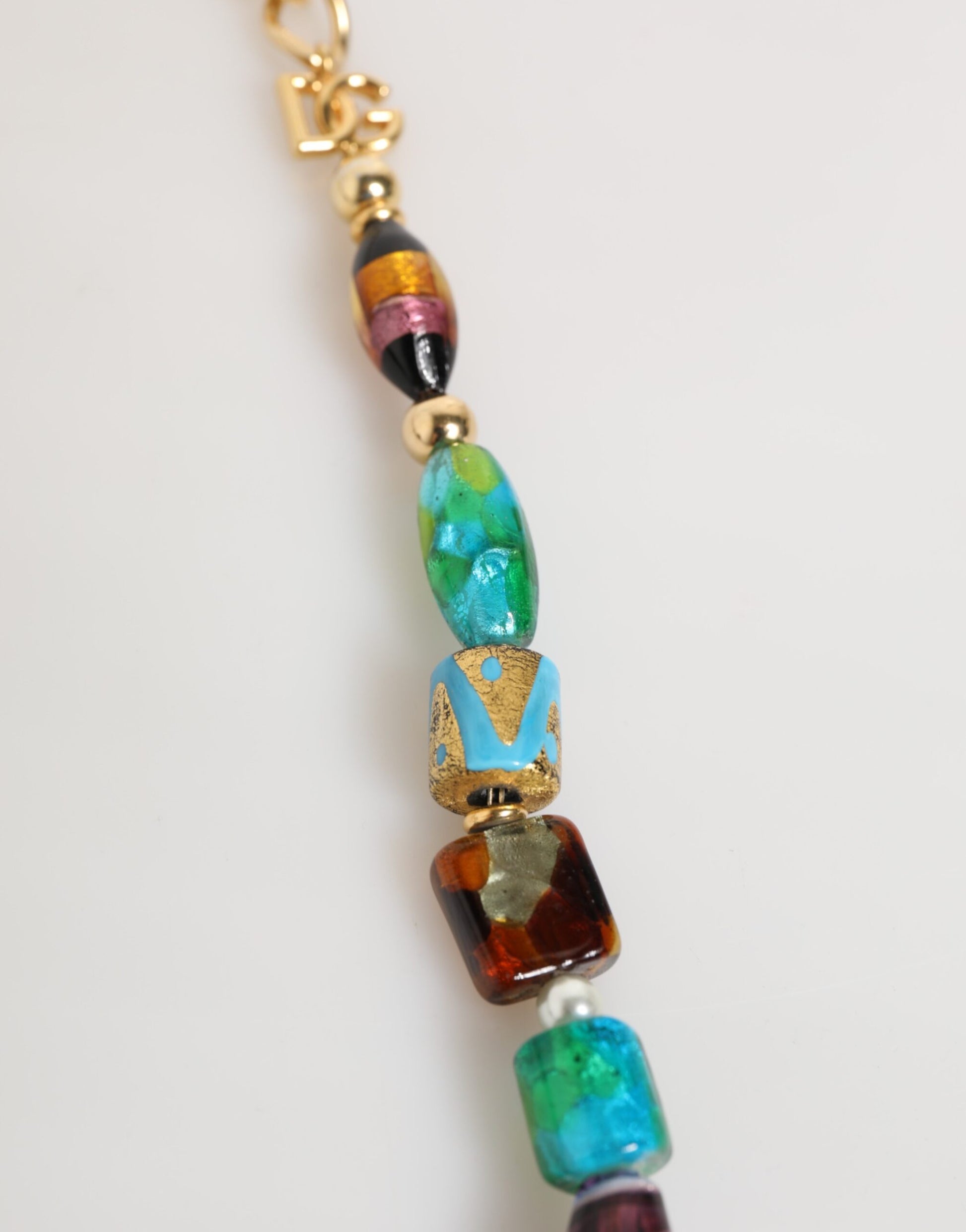 Dolce & Gabbana Multicolor Murano Glass Beads Brass Women Jewelry Necklace - ClickThatClicks 