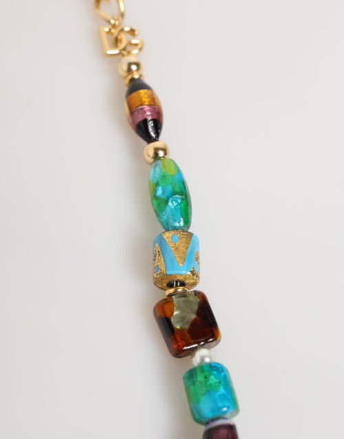 Dolce & Gabbana Multicolor Murano Glass Beads Brass Women Jewelry Necklace - ClickThatClicks 