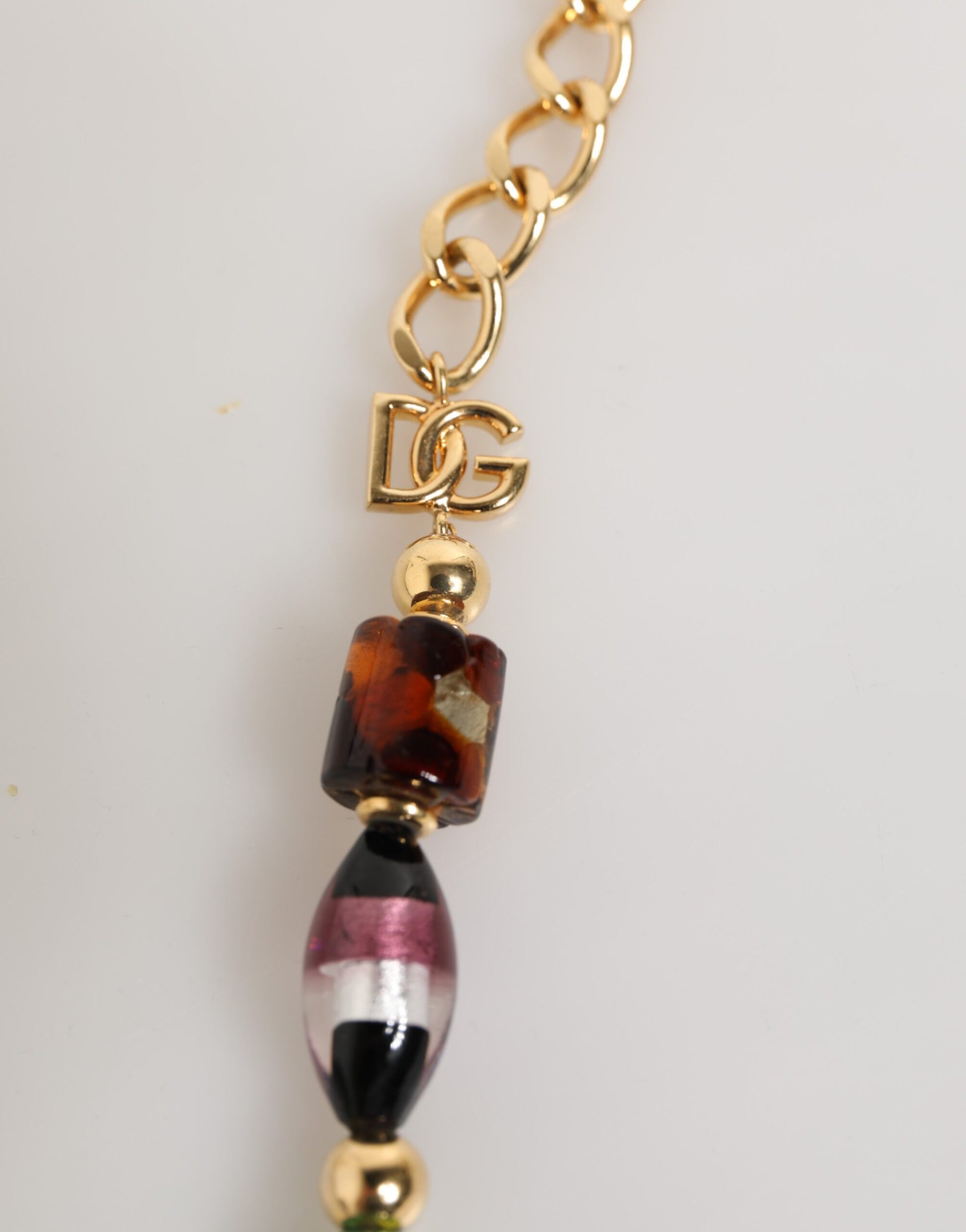 Dolce & Gabbana Multicolor Murano Glass Beads Brass Women Jewelry Necklace - ClickThatClicks 