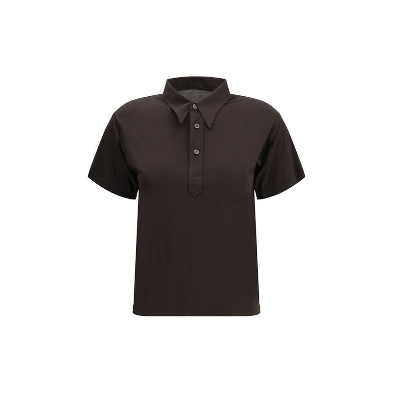 Margiela Brown Viscose Polo Shirt