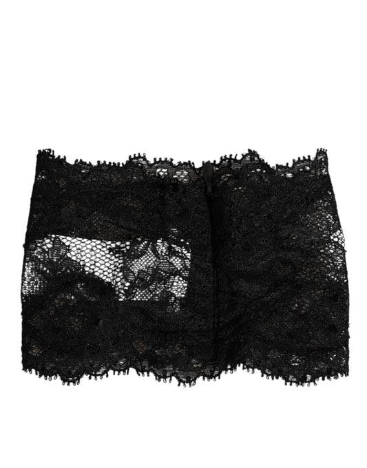 Dolce & Gabbana Black Lace Neck Scarf