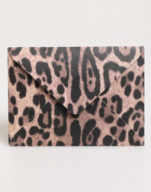 Dolce & Gabbana Multicolor Leopard Print Envelope Paper Post Card Holder - ClickThatClicks 