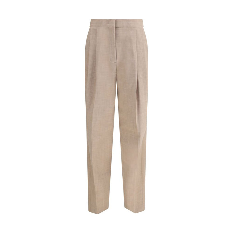 Fabiana Filippi Beige Fleece Wool Dress Pants