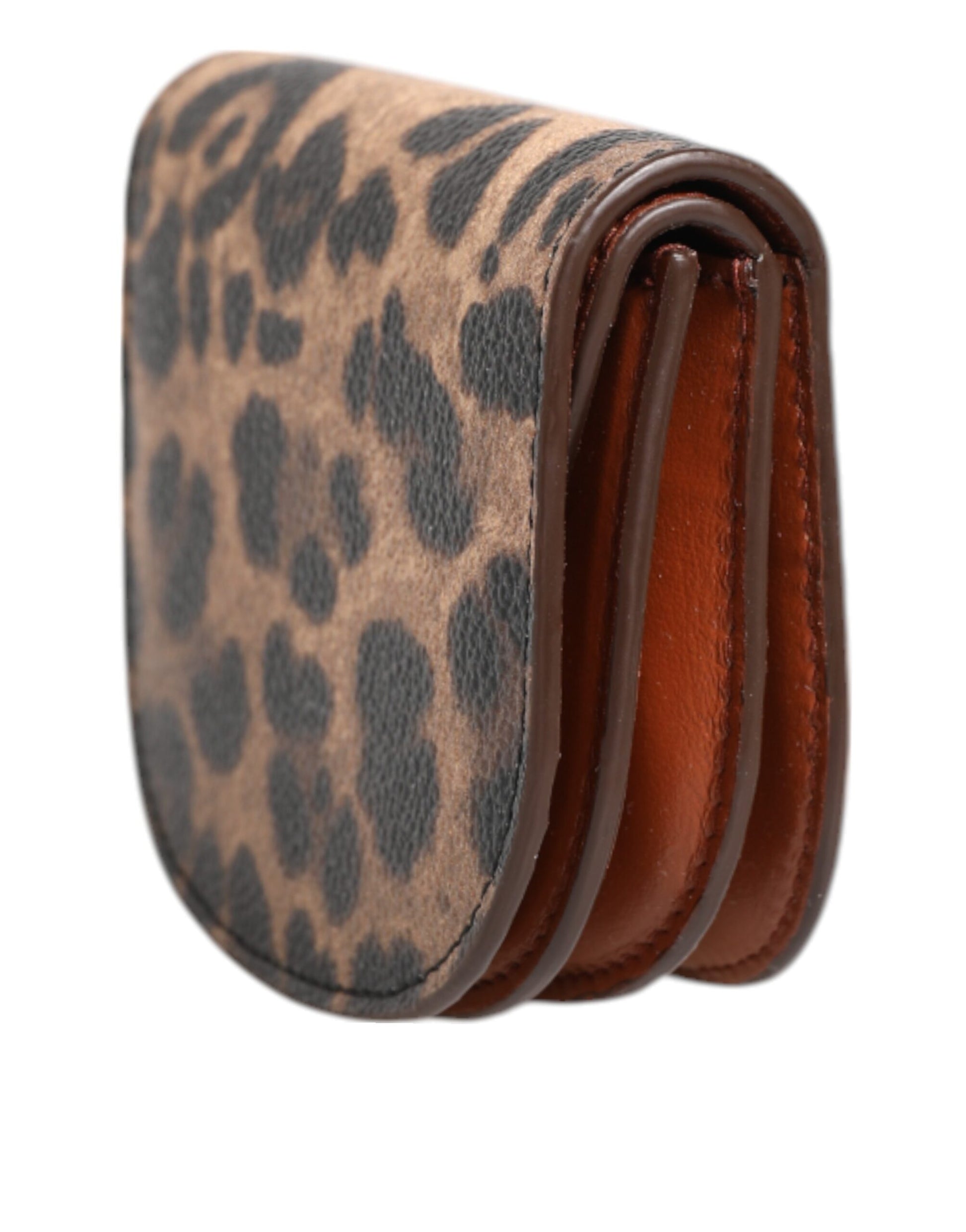 Dolce & Gabbana Brown Leopard Print Calf Leather Small Coin Purse Wallet - ClickThatClicks 
