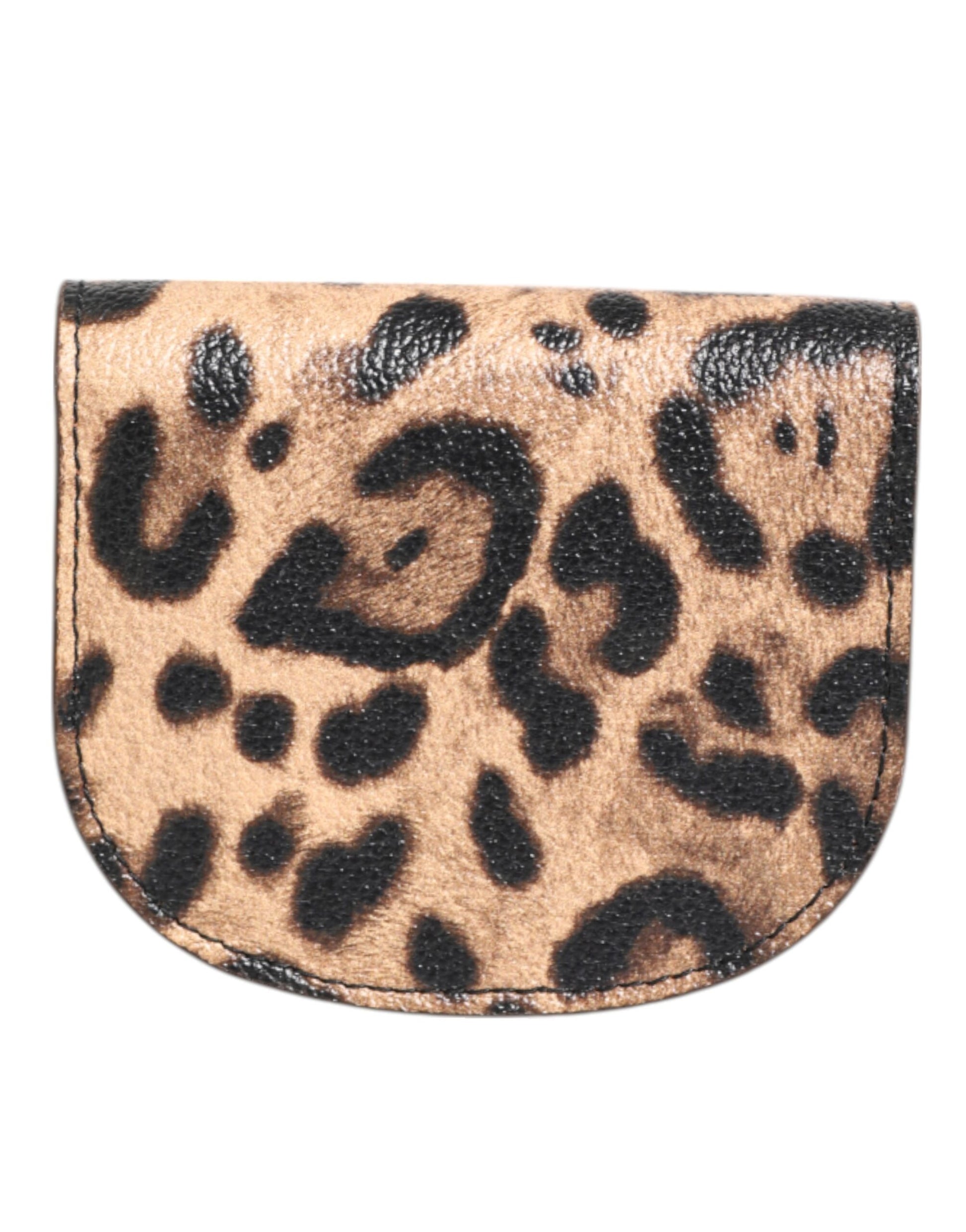 Dolce & Gabbana Brown Leopard Print Calf Leather Small Coin Purse Wallet - ClickThatClicks 