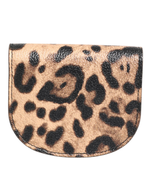 Dolce & Gabbana Brown Leopard Print Calf Leather Small Coin Purse Wallet - ClickThatClicks 