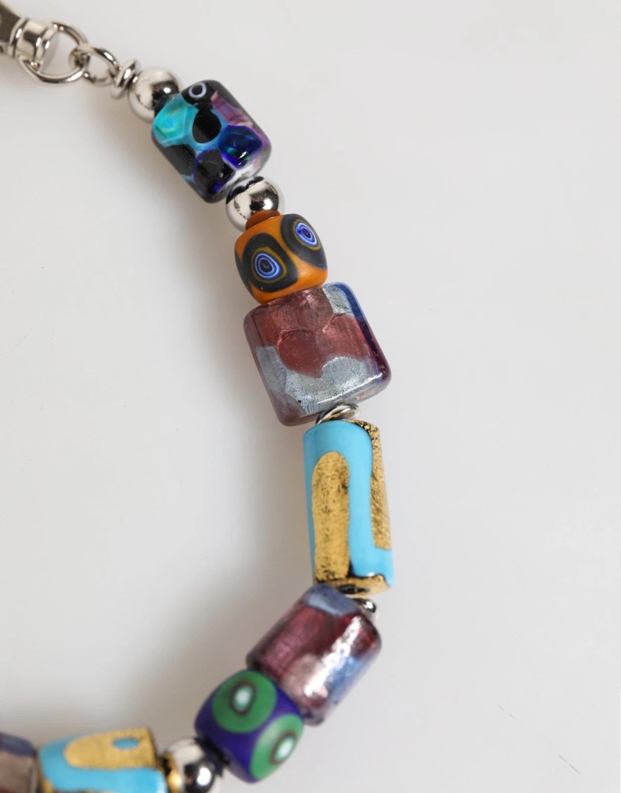 Dolce & Gabbana Multicolor Murano Glass Beads Brass Zamak Necklace - ClickThatClicks 
