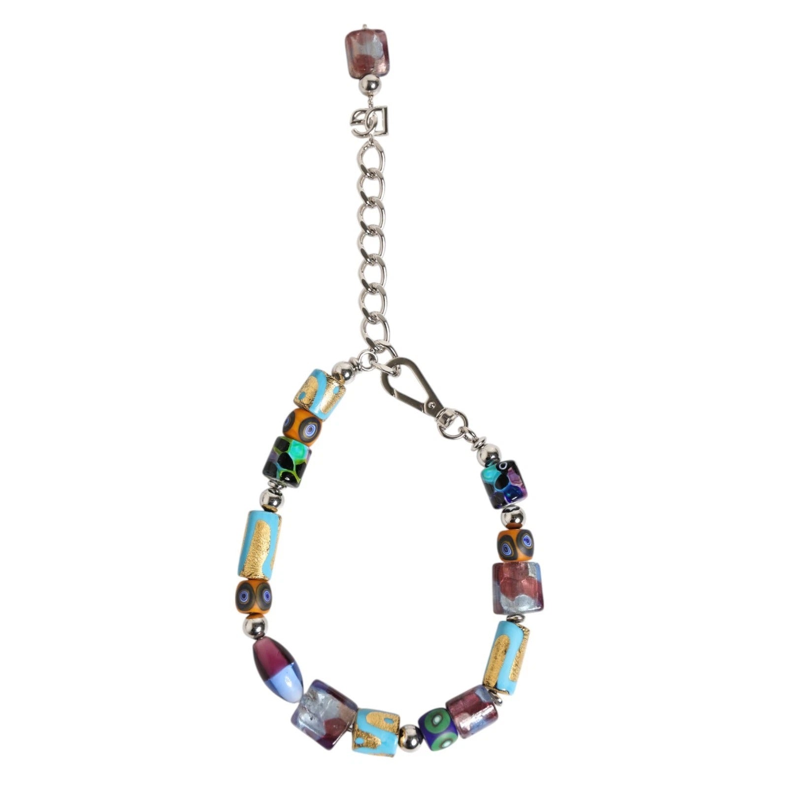 Dolce & Gabbana Multicolor Murano Glass Beads Brass Zamak Necklace - ClickThatClicks 