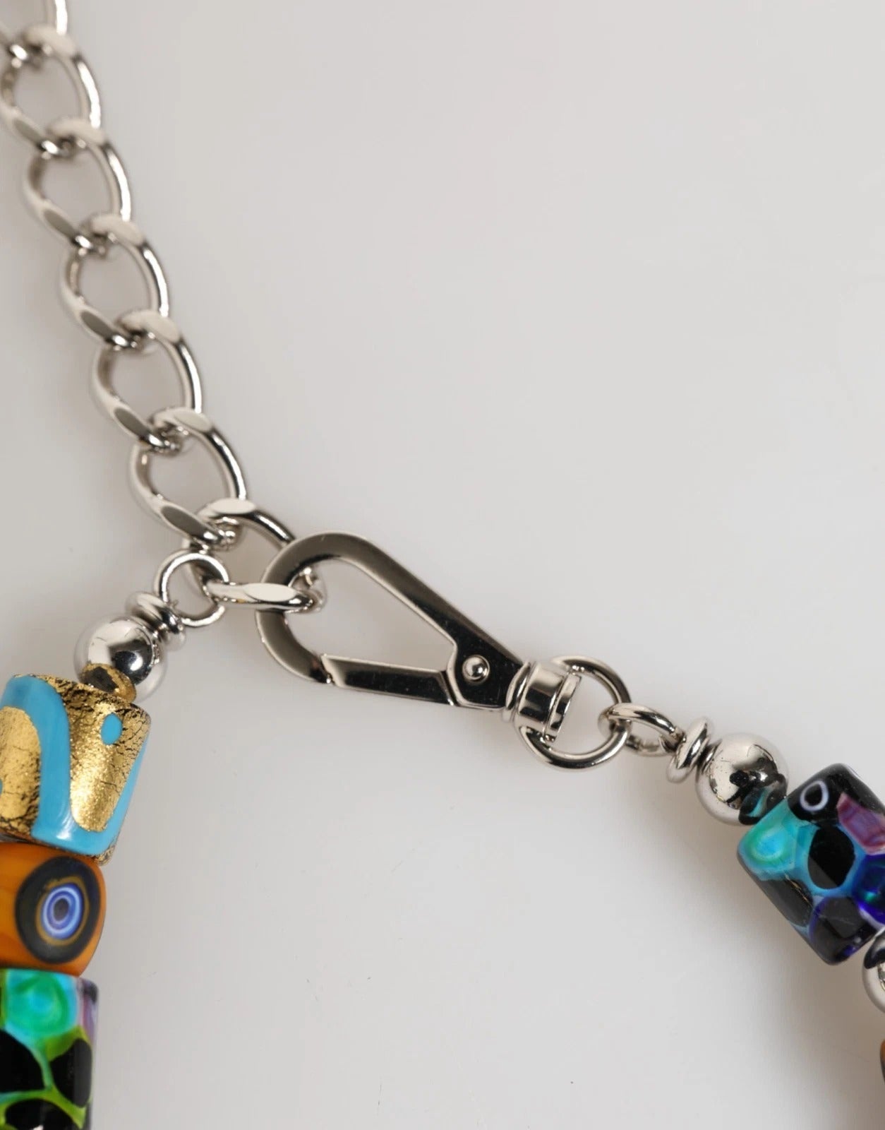 Dolce & Gabbana Multicolor Murano Glass Beads Brass Zamak Necklace - ClickThatClicks 